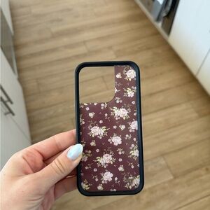 Brown Floral iPhone Case for iPhone 14 Pro